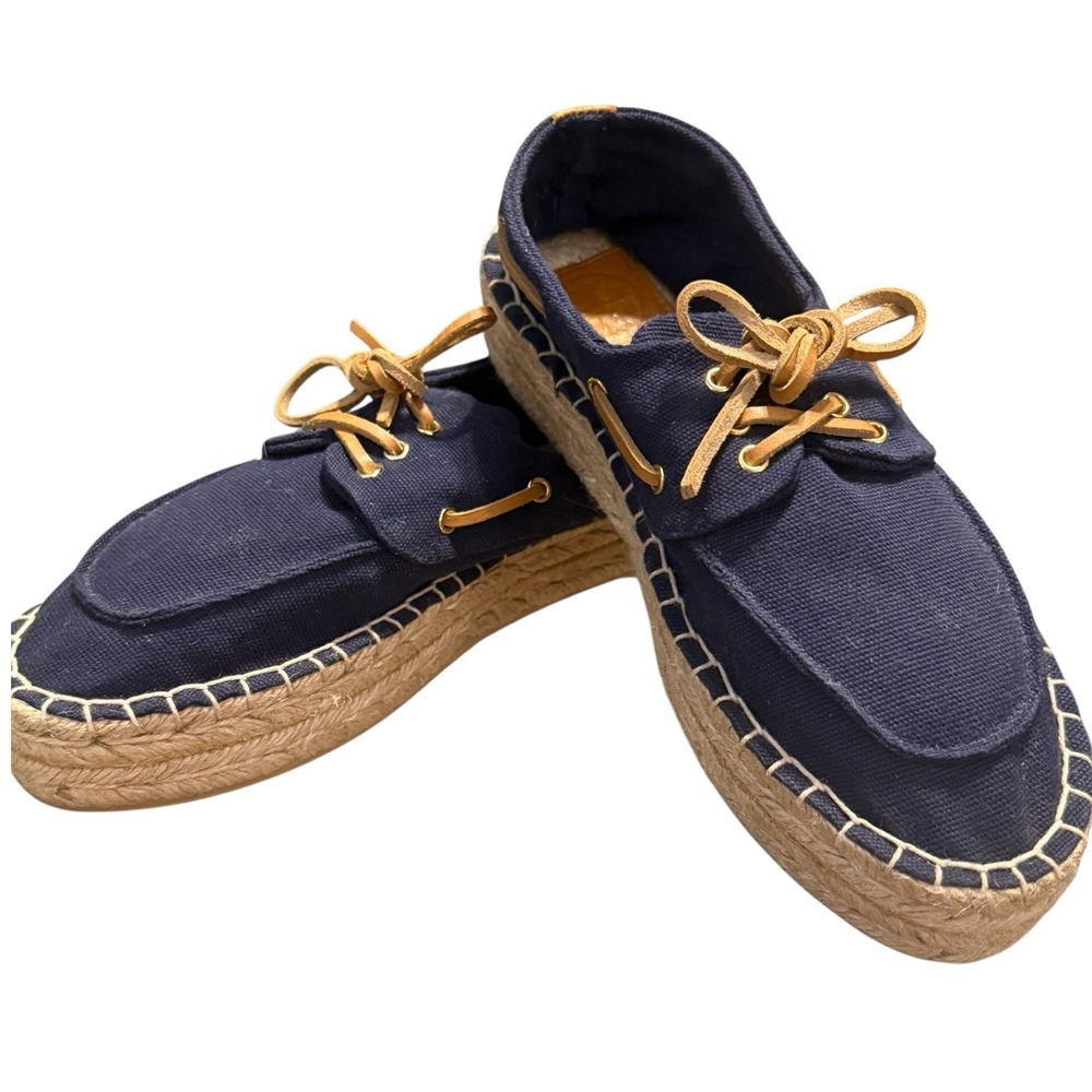 Tory Burch Women's Blanton Boat Shoes Navy Size 6.5** Nautical‎ Coastal Chic